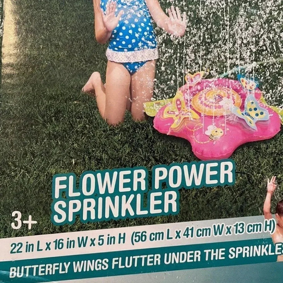Splash n’ Fun Flower Power Sprinkler Fluttering Butterfly Wings 1 Set New in Box - Picture 5 of 5